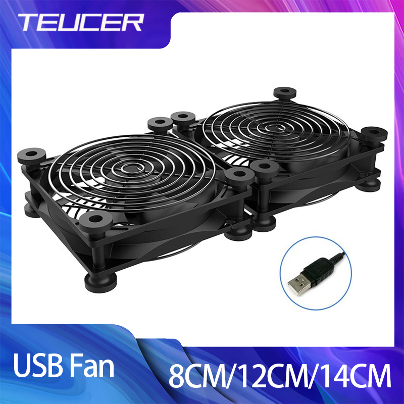 TEUCER 8CM/12CM/14CM USB Fan C - Usb Fan Silent ulasan dan harga