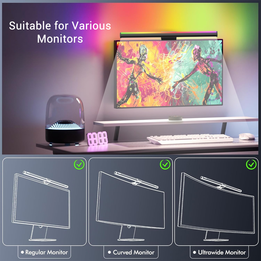 Wifi Computer Lightbar Monitor - Tech Table Accessories ulasan dan harga