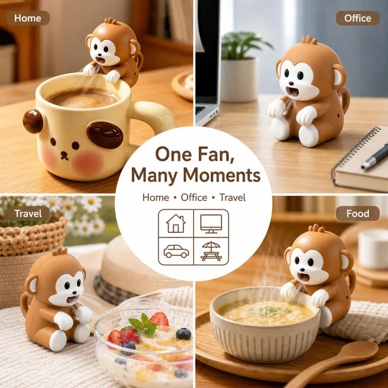 Portable Monkey Shaped Food Co - Usb Fan Silent ulasan dan harga