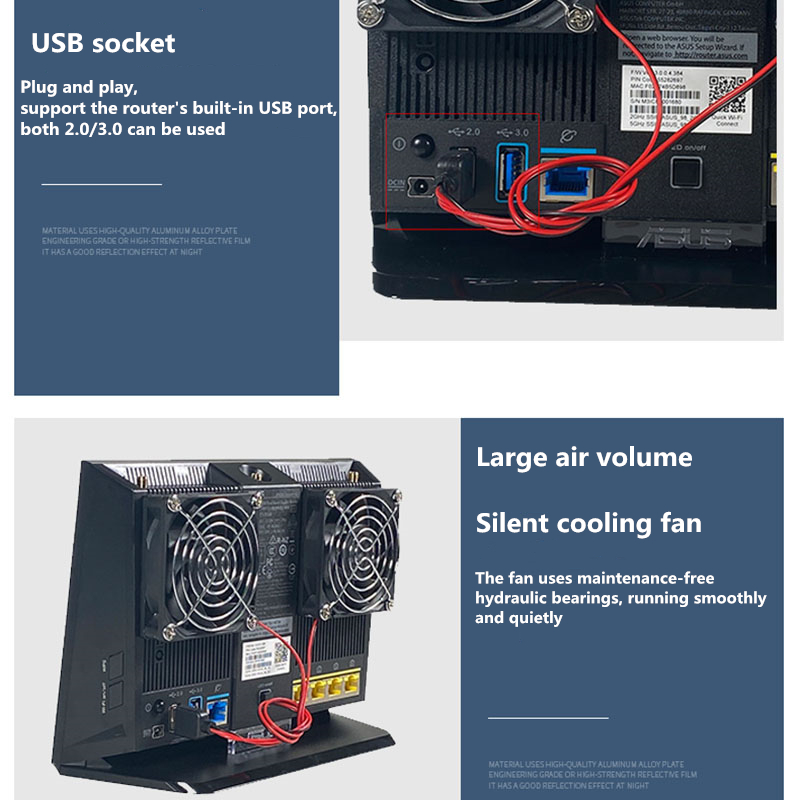 Dual fan high air volume ultra - Usb Fan Silent ulasan dan harga